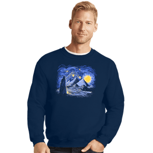 Daily_Deal_Shirts Crewneck Sweater, Unisex / Small / Navy Starry Night