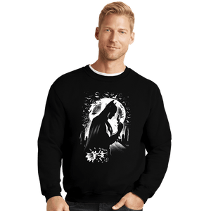 Sold_Out_Shirts Crewneck Sweater, Unisex / Small / Black Glowing I Am The Night