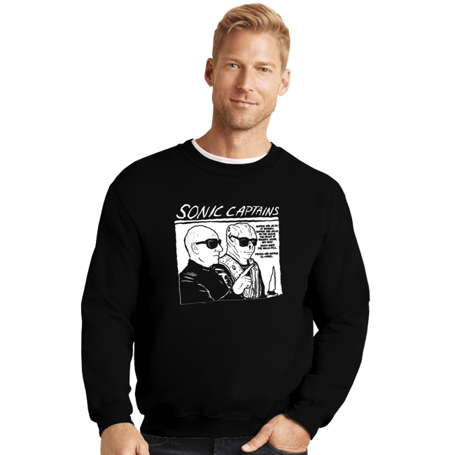 Daily_Deal_Shirts Crewneck Sweater, Unisex / Small / Black Sonic Captains
