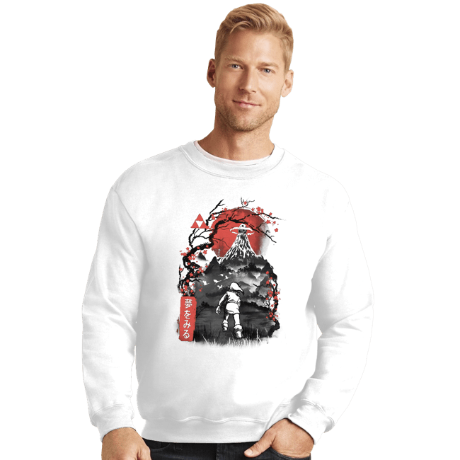 Daily_Deal_Shirts Crewneck Sweater, Unisex / Small / White Sumie Awakening