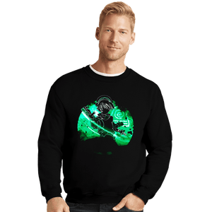 Daily_Deal_Shirts Crewneck Sweater, Unisex / Small / Black Earth Bender Orb