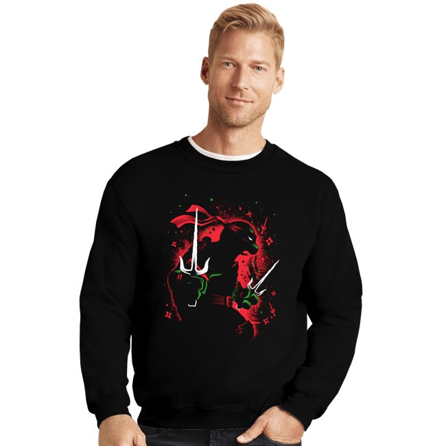 Daily_Deal_Shirts Crewneck Sweater, Unisex / Small / Black Rebel Ninja