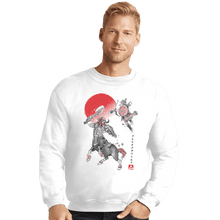 Load image into Gallery viewer, Shirts Crewneck Sweater, Unisex / Small / White Battle In Death Mountain Sumi-e
