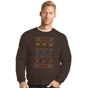 Daily_Deal_Shirts Crewneck Sweater, Unisex / Small / Dark Chocolate Shiny Christmas