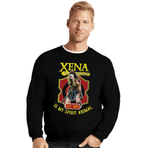 Shirts Crewneck Sweater, Unisex / Small / Black Xena Warrior Spirit Animal