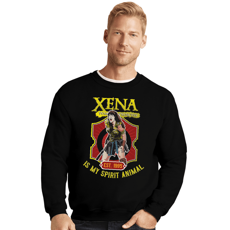 Shirts Crewneck Sweater, Unisex / Small / Black Xena Warrior Spirit Animal