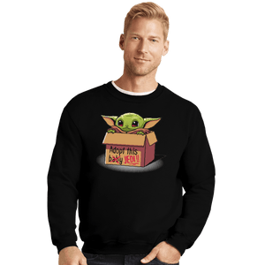 Shirts Crewneck Sweater, Unisex / Small / Black Adopt This Jedi