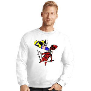Secret_Shirts Crewneck Sweater, Unisex / Small / White He Loves Me