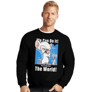 Shirts Crewneck Sweater, Unisex / Small / Black Conquer The World