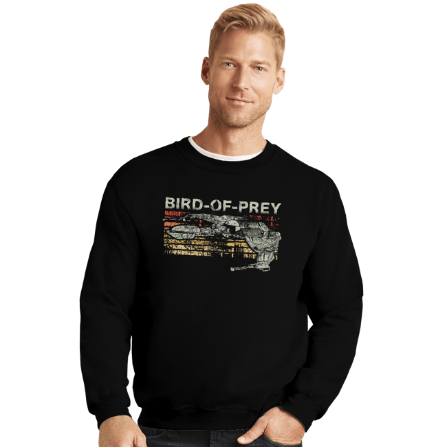 Shirts Crewneck Sweater, Unisex / Small / Black Retro Bird Of Prey