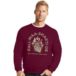 Shirts Crewneck Sweater, Unisex / Small / Maroon Kali Maa