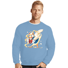 Load image into Gallery viewer, Daily_Deal_Shirts Crewneck Sweater, Unisex / Small / Powder Blue Sailor Bird
