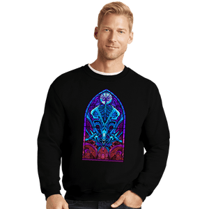 Daily_Deal_Shirts Crewneck Sweater, Unisex / Small / Black Temple Of Creation
