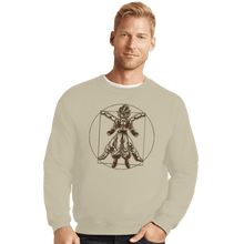 Load image into Gallery viewer, Daily_Deal_Shirts Crewneck Sweater, Unisex / Small / Sand Vitruvian Fyujon
