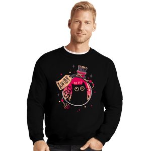 Daily_Deal_Shirts Crewneck Sweater, Unisex / Small / Black Bottled Menace