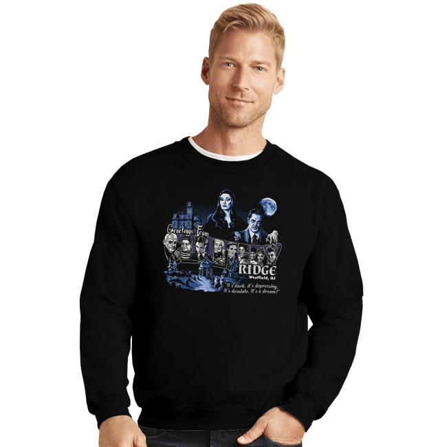 Daily_Deal_Shirts Crewneck Sweater, Unisex / Small / Black Greetings from Cemetery Ridge