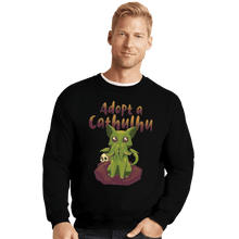 Load image into Gallery viewer, Shirts Crewneck Sweater, Unisex / Small / Black Adopt A Cathulhu

