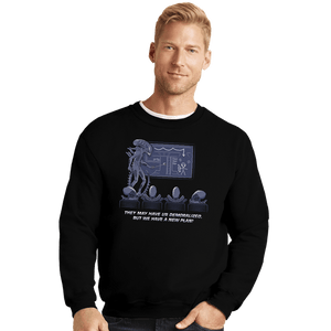 Daily_Deal_Shirts Crewneck Sweater, Unisex / Small / Black Demoralized Aliens