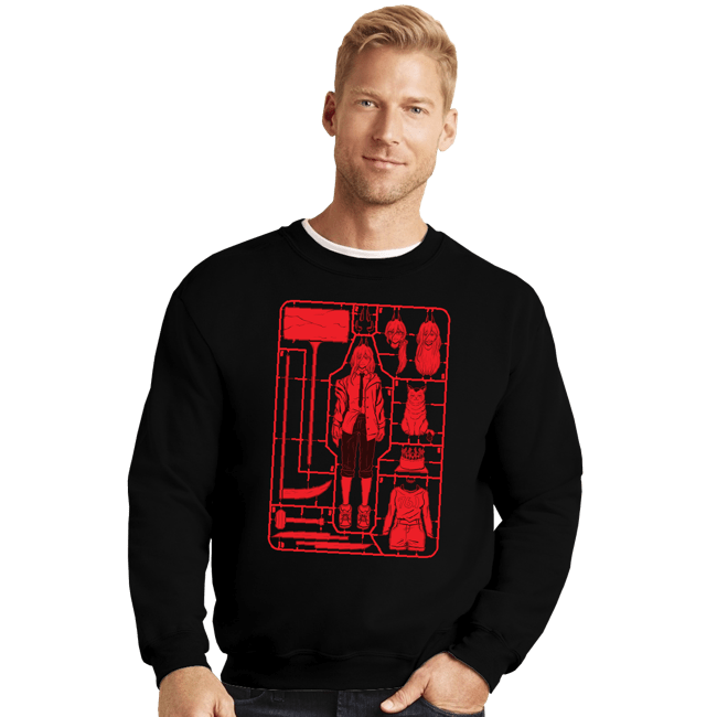 Daily_Deal_Shirts Crewneck Sweater, Unisex / Small / Black Power Model Sprue