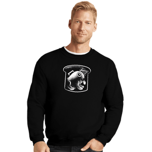 Shirts Crewneck Sweater, Unisex / Small / Black Demon Dog And Bread