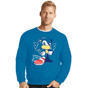 Shirts Crewneck Sweater, Unisex / Small / Sapphire Waiting Hedgehog