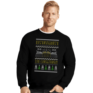Shirts Crewneck Sweater, Unisex / Small / Black Dalek Xmas