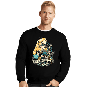 Daily_Deal_Shirts Crewneck Sweater, Unisex / Small / Black Rocker Alice