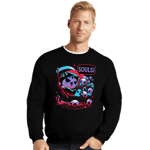 Daily_Deal_Shirts Crewneck Sweater, Unisex / Small / Black Paws Of Death