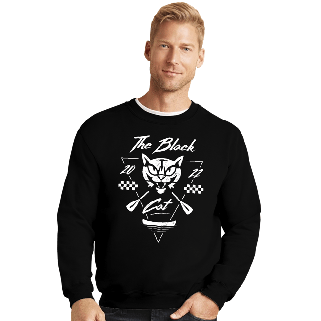Shirts Crewneck Sweater, Unisex / Small / Black The Black Cat Canoe