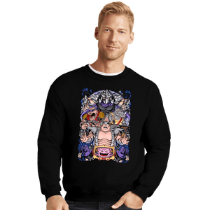 Daily_Deal_Shirts Crewneck Sweater, Unisex / Small / Black Nostalgic Villains