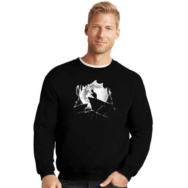 Daily_Deal_Shirts Crewneck Sweater, Unisex / Small / Black Moonlight Cave