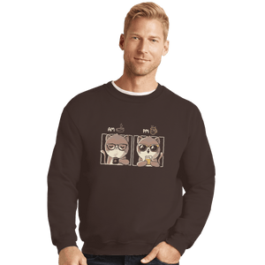Shirts Crewneck Sweater, Unisex / Small / Dark Chocolate AM PM