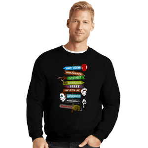 Daily_Deal_Shirts Crewneck Sweater, Unisex / Small / Black Horror Town