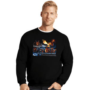 Daily_Deal_Shirts Crewneck Sweater, Unisex / Small / Black Greetings From Outpost 31