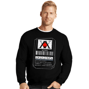 Shirts Crewneck Sweater, Unisex / Small / Black Hunter License