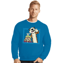Load image into Gallery viewer, Shirts Crewneck Sweater, Unisex / Small / Sapphire Exotic Joe and Tiger
