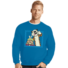 Load image into Gallery viewer, Shirts Crewneck Sweater, Unisex / Small / Sapphire Exotic Joe and Tiger
