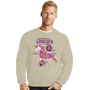 Shirts Crewneck Sweater, Unisex / Small / Sand Unicorn Anatomy