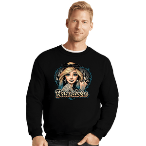 Daily_Deal_Shirts Crewneck Sweater, Unisex / Small / Black Barbedwire