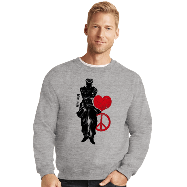 Shirts Crewneck Sweater, Unisex / Small / Sports Grey Crimson Josuke