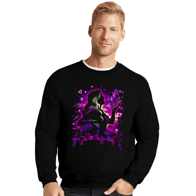 Daily_Deal_Shirts Crewneck Sweater, Unisex / Small / Black Love Witch