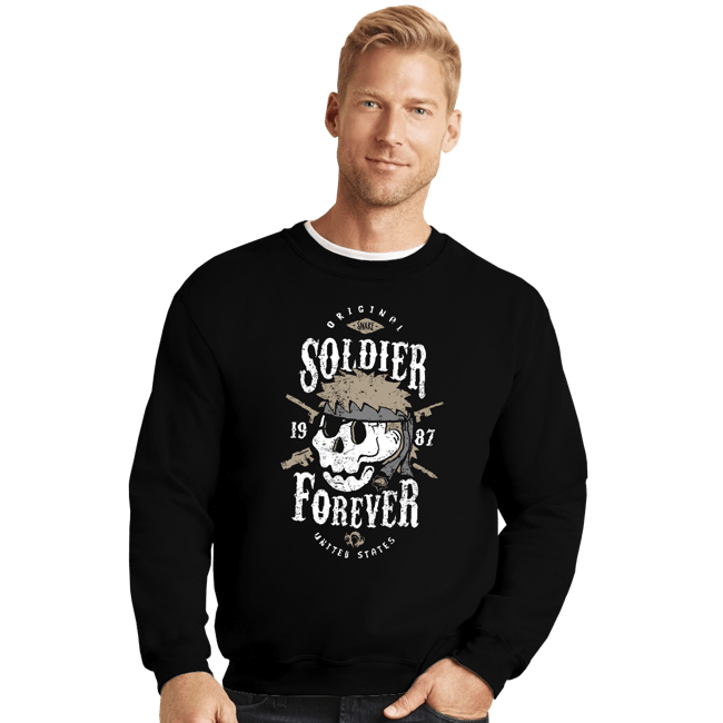 Shirts Crewneck Sweater, Unisex / Small / Black Soldier Forever