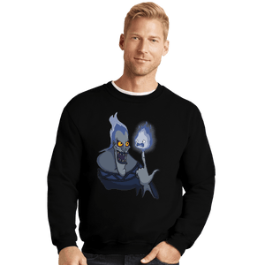 Shirts Crewneck Sweater, Unisex / Small / Black Finger Flame