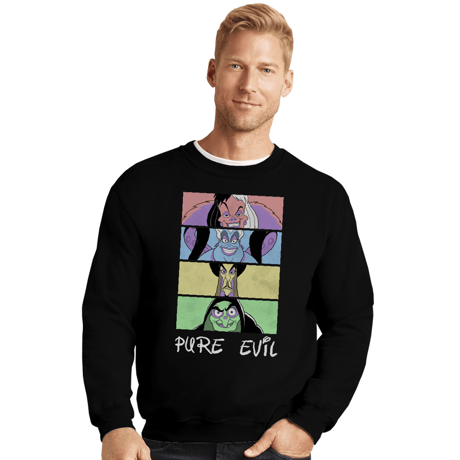 Shirts Crewneck Sweater, Unisex / Small / Black Pure Evil