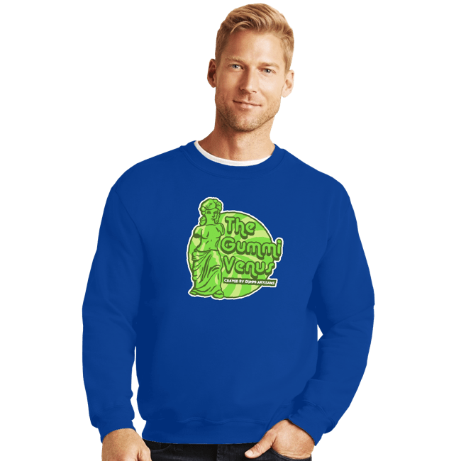 Shirts Crewneck Sweater, Unisex / Small / Royal Blue Gummi Venus