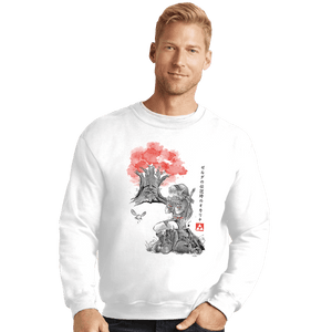 Shirts Crewneck Sweater, Unisex / Small / White The Great Deku Sumi-e
