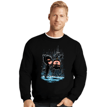 Load image into Gallery viewer, Daily_Deal_Shirts Crewneck Sweater, Unisex / Small / Black Bat Kiss
