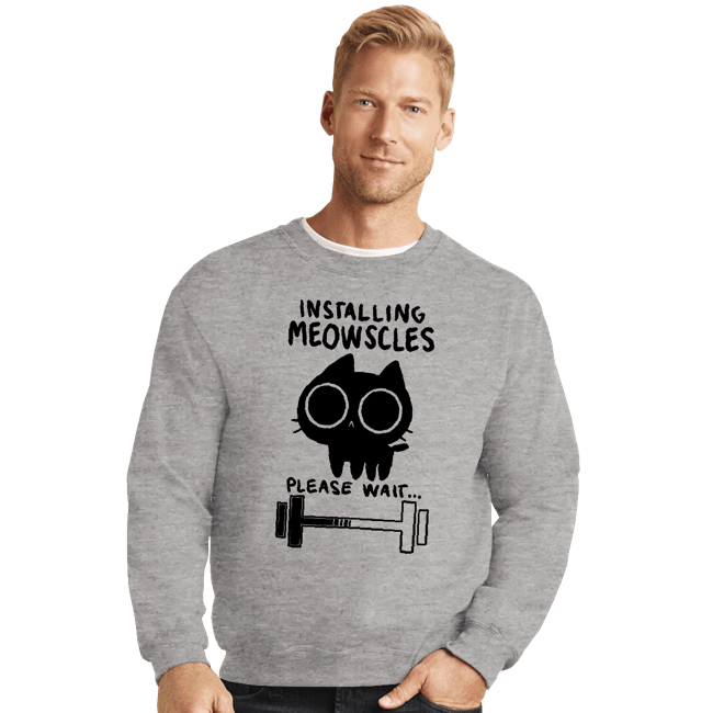 Secret_Shirts Crewneck Sweater, Unisex / Small / Sports Grey Installing Meowscles