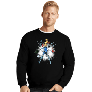 Daily_Deal_Shirts Crewneck Sweater, Unisex / Small / Black Shattered