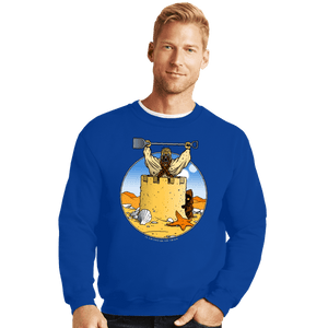 Shirts Crewneck Sweater, Unisex / Small / Royal Blue Sand Castle People